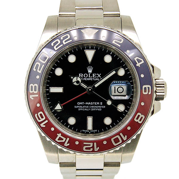 ロレックス　ROLEX　GMTマスター2　Ref.116719BLRO　18KWG　赤/青ベゼル　ブラック　40mm　USED　中古