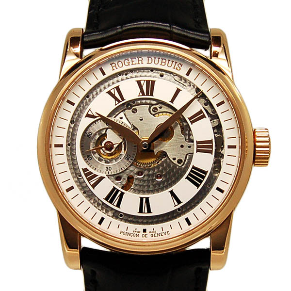 ロジェ・デュブイ　ROGER DUBUIS　オマージュ　オープンダイヤル　RDDBHO0589　18KPG　42mm　世界88本限定　革ベルト　USED　中古