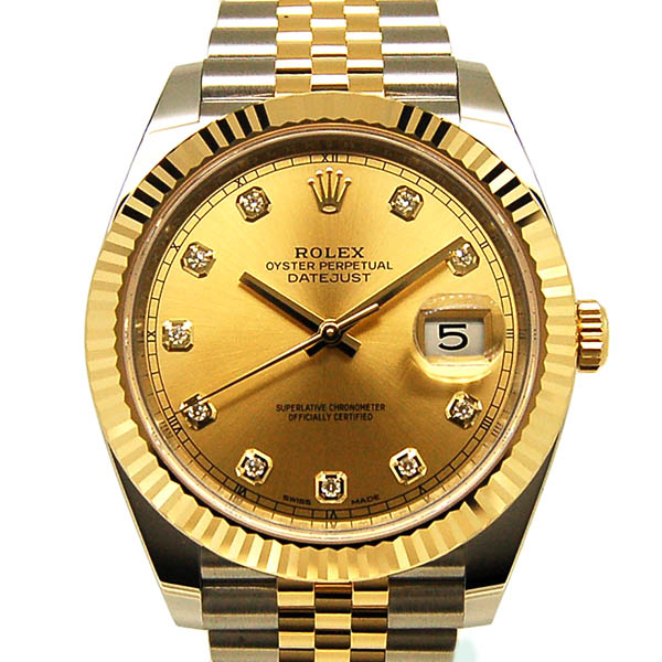 ロレックス　ROLEX　デイトジャスト41　126333G　10Pダイヤ　シャンパン　SS×18KYG　国内正規　未使用品