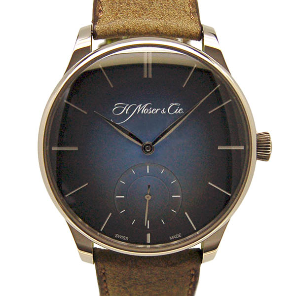 H．モーザー　H.MOSER&CIE　ベンチャー スモールセコンド XL　2327-0203　18KWG　43mm　革ベルト　手巻き　ブルー　USED　中古
