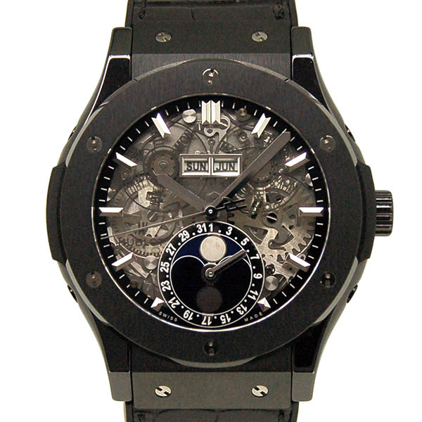 ウブロ　HUBLOT　クラシックフュージョン　アエロフュージョン　ムーンフェイズ　ブラックマジック　517.CX.0170.LR　45mm　USED　中古