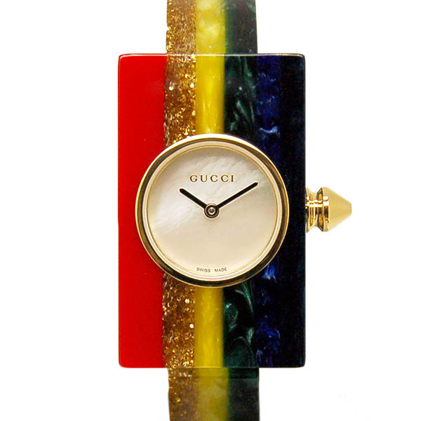 グッチ　GUCCI　ヴィンテージウェブ レインボー　YA143519　40×24mm　クォーツ　プレキシグラス　ホワイトシェル　新品アウトレット