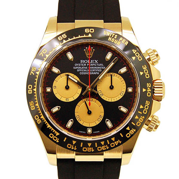 ロレックス　ROLEX　デイトナ　116518LN　ブラック/シャンパン　ラバーベルト　18KYG　USED　中古