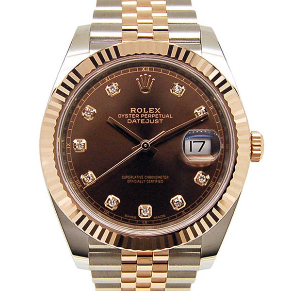 ロレックス　ROLEX　デイトジャスト41　126331G　10Pダイヤ　チョコレートブラウン　未使用品