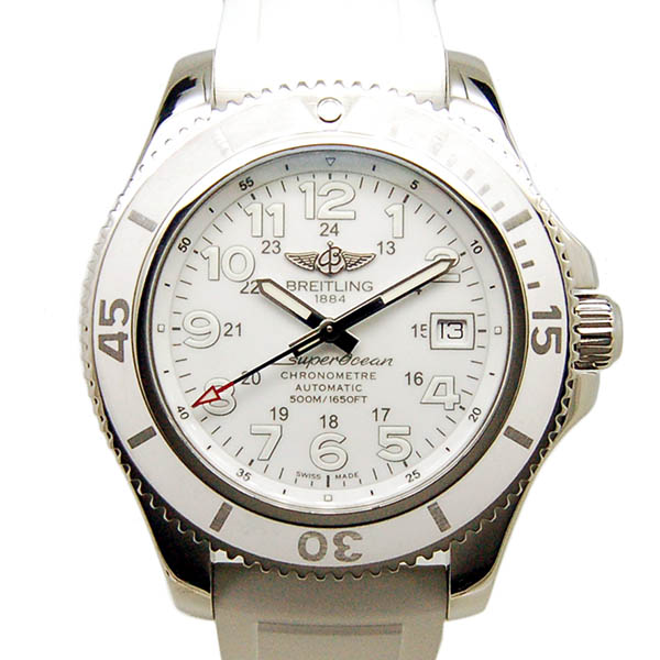 ブライトリング　BREITLING　スーパーオーシャン2 42　A182AJARRC　ホワイト　日本限定　42mm　ラバーベルト　USED　中古