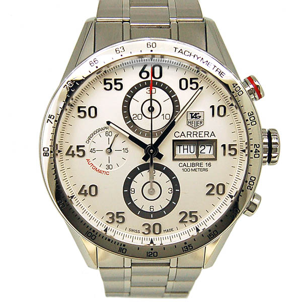 タグホイヤー　TAG HEUER　カレラ　クロノグラフ　デイデイト　シルバー　CV2A11.BA0796　USED　中古