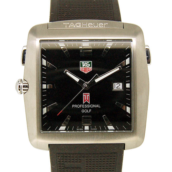 タグホイヤー　TAG HEUER　ゴルフウォッチ　タイガーウッズエディション　WAE1110-0　ラバーベルト　クォーツ　SS　36.5mm　USED　中古