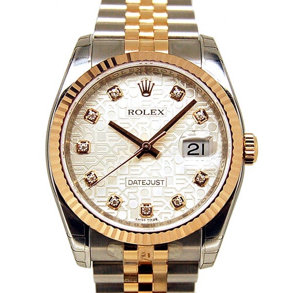 ロレックス　ROLEX　デイトジャスト　116231G　シルバー　コンピューター　SS×18KPG　36mm　D番ルーレット　未使用品