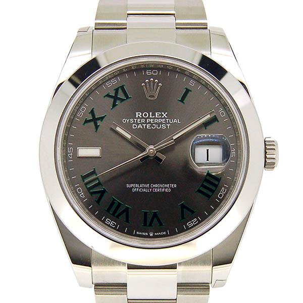 ロレックス　ROLEX　デイトジャスト41　126300　メンズ　グレー/グリーンローマ　国内正規　未使用品