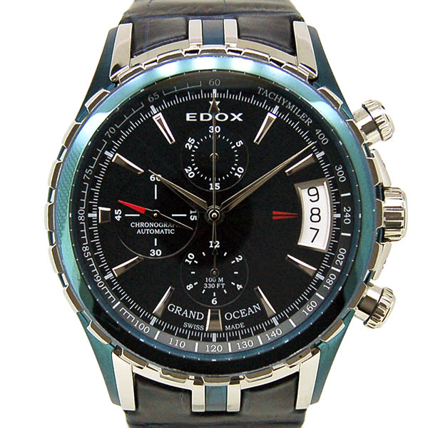 エドックス　EDOX　グランドオーシャン　クロノグラフ　01201-357B-BUIN　48mm　ブルー　USED　中古