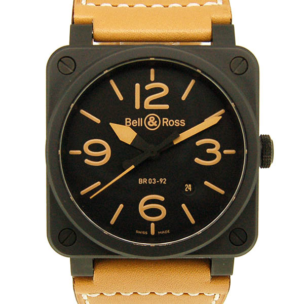 ベル＆ロス　BELL＆ROSS　BR03-92　ヘリテージ　セラミック　42mm　ブラック　革ベルト　USED　中古
