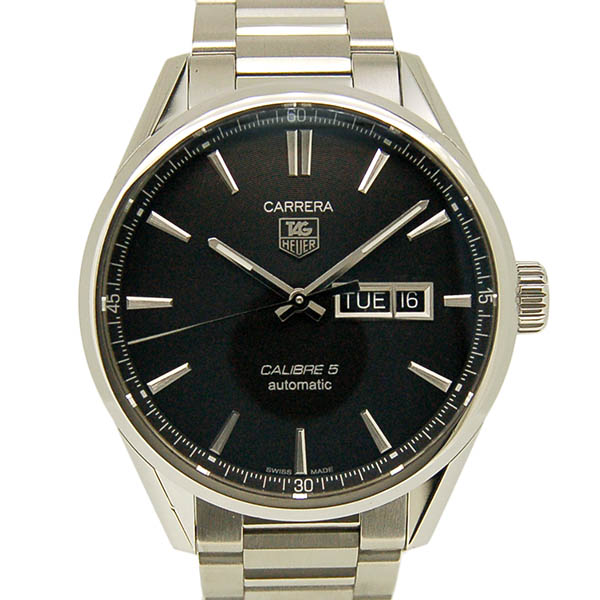 タグホイヤー　TAG HEUER　カレラ　デイデイト　キャリバー5　WAR201A.BA0723　SS　ブラック　USED　中古