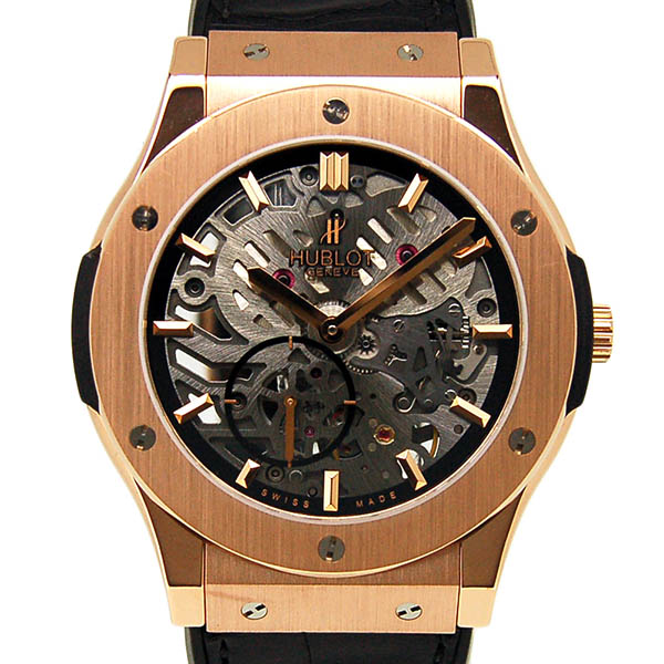 ウブロ　HUBLOT　クラシックフュージョン ウルトラスリム スケルトン　515.OX.0180.LR　45mm　USED　中古