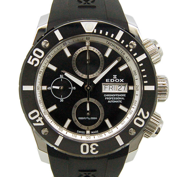 エドックス　EDOX　クロノオフショア1 クロノグラフ　01117-3-NINRA　SS　43mm　自動巻き　USED　中古
