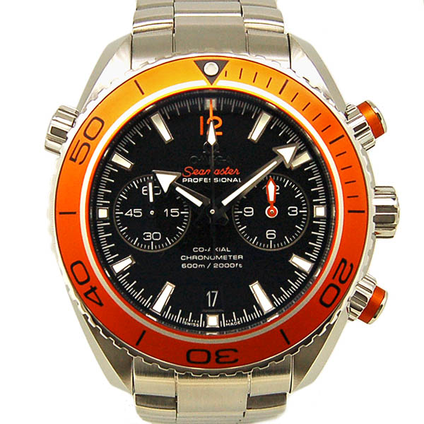 オメガ　OMEGA　シーマスター　プラネットオーシャン　クロノグラフ　232.30.46.51.01.002　オレンジベゼル　ブラック　USED　中古