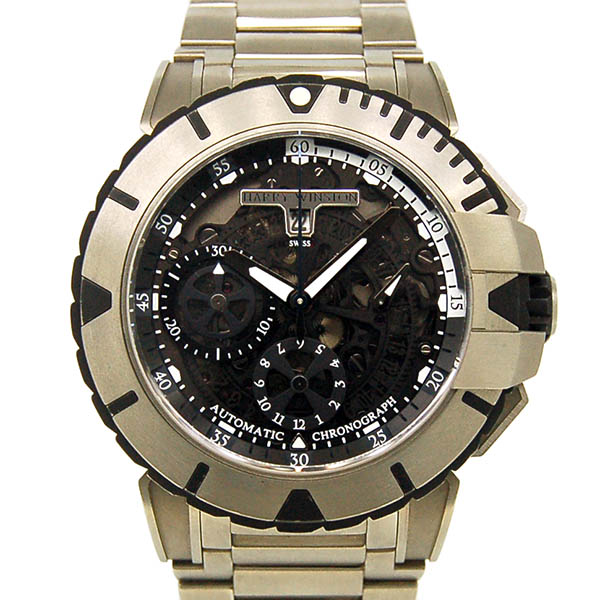 ハリーウィンストン　HARRY WINSTON　オーシャンスポーツ　クロノグラフ　OCSACH44ZZ004　44mm　ザリウム　ブラック　USED　中古