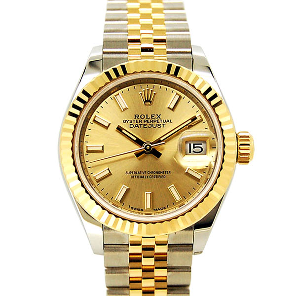 ロレックス　ROLEX　レディ デイトジャスト 28　279173　シャンパン　SS×YG　USED　中古