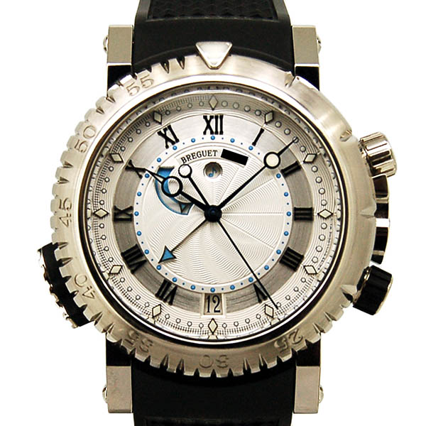 ブレゲ　BREGUET　マリーンロイヤル　5847BB/12/5ZV　18KWG　ラバーベルト　シルバー　45mm　USED　中古