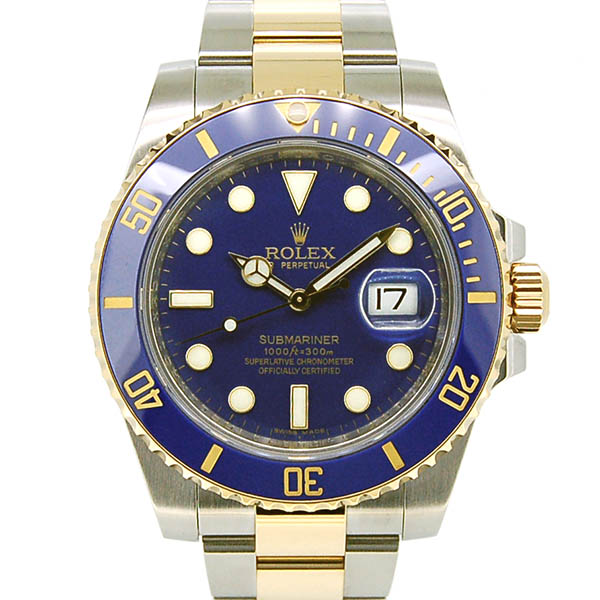 ロレックス　ROLEX　サブマリーナ　コンビ　Ref.116613LB　G番ルーレット　マットブルー(つや無し)　SS×YG　40mm　USED　中古