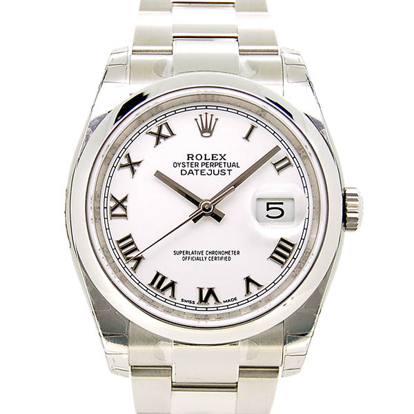 ロレックス　ROLEX　デイトジャスト　Ref.116200　ホワイトローマ  SS　自動巻　36mm　未使用品