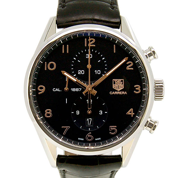 タグホイヤー　TAG HEUER　カレラクロノ　キャリバー1887　CAR2014.FC6235　ブラック　金針　革ベルト　USED　中古