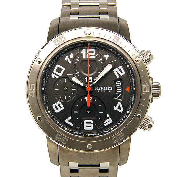 エルメス　HERMES　クリッパークロノ　メカニカルダイバー　CP2.941.230/4963　メンズ　自動巻　グレー　USED　中古