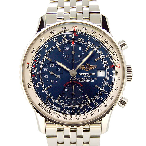 ブライトリング　BREITLING　ナビタイマーヘリテージ　42mm　A113C42NP　SS　ブルー　USED　中古