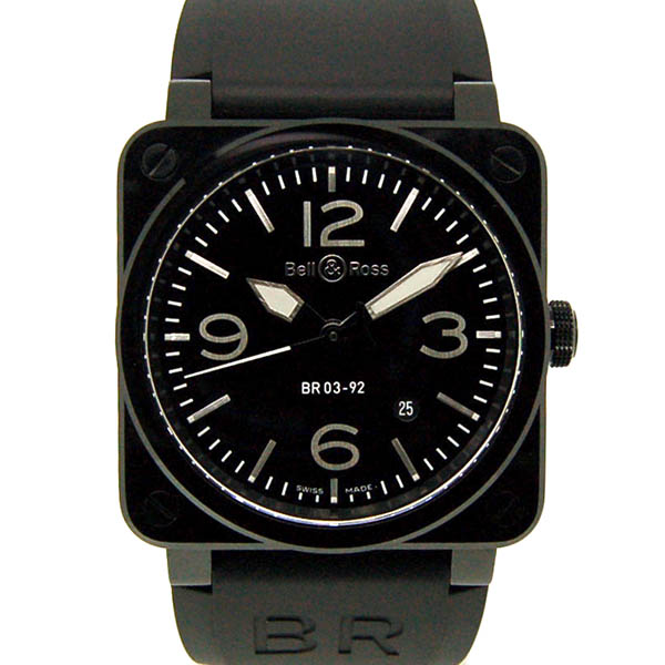 ベル＆ロス　BELL＆ROSS　BR03-92　BR03-92BC-AL　セラミック　42mm　ブラック　USED　中古