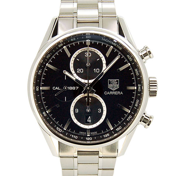 タグホイヤー　TAG HEUER　カレラ　クロノグラフ　キャリバー1887　CAR2110.BA0724　41mm　SS　ブラック　自動巻　USED　中古