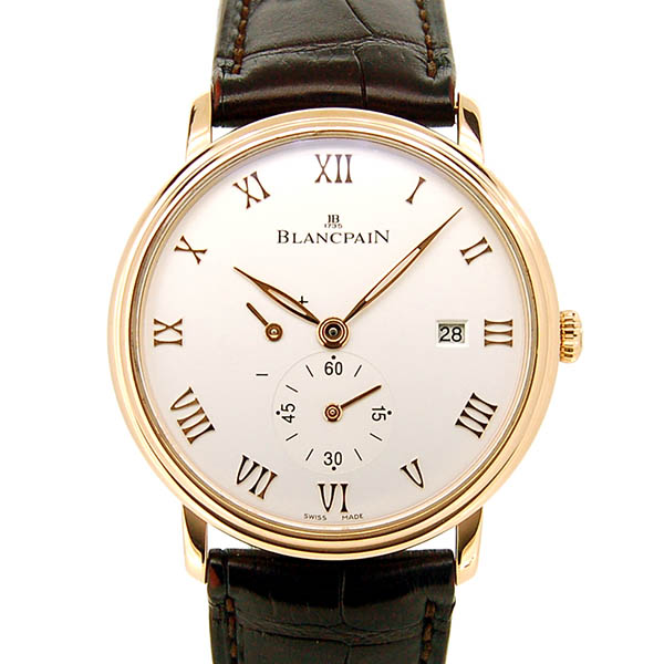 ブランパン　BLANCPAIN　ヴィルレ ウルトラスリム パワーリザーブ　6606-3642-55B　40mm　シルバー　18KRG　手巻き　USED　中古