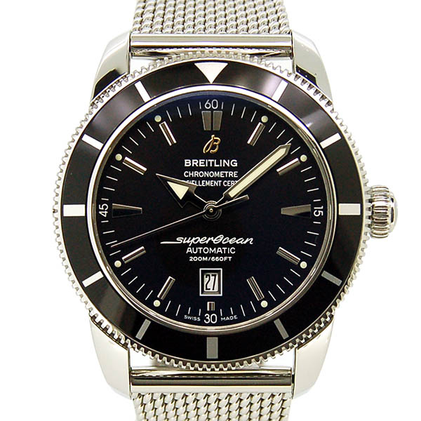 ブライトリング　BREITLING　スーパーオーシャンヘリテージ　46mm　A172B68OCA　ブラック　SSブレス　200m防水　USED　中古