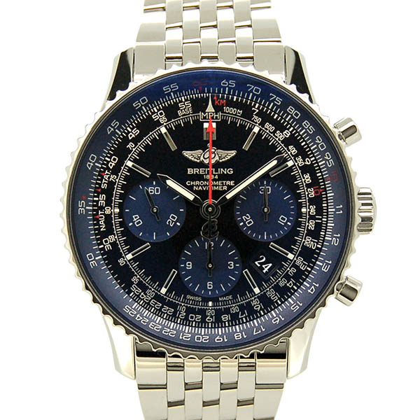 ブライトリング　BREITLING　ナビタイマー01　ブルーエディション　S022CBENP　SS　ブルー　世界1000本限定　USED　中古