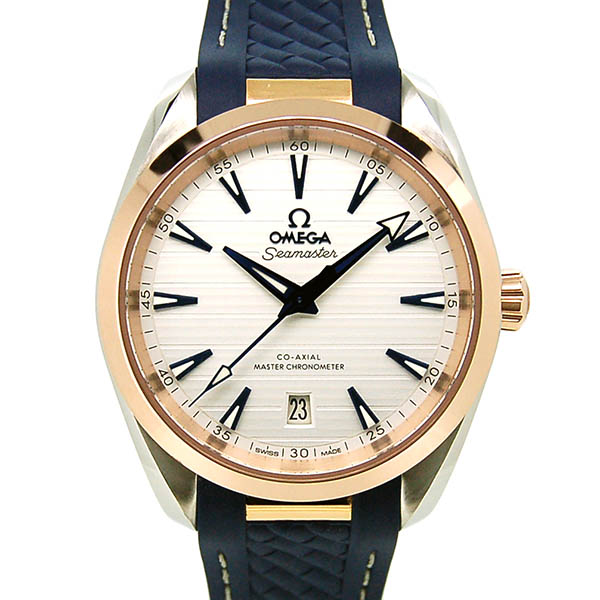 オメガ　OMEGA　シーマスター アクアテラ 150M マスタークロノメーター　220.22.38.20.02.001　シルバー　ラバーベルト　38mm　USED　中古