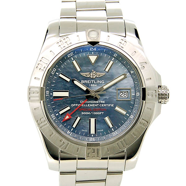 ブライトリング　BREITLING　アベンジャー2 GMT ブルーMOP　A329CMPPSS A32390　日本限定　43mm　SS　USED　中古