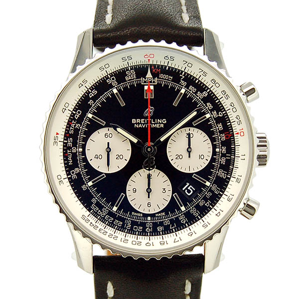 ブライトリング　BREITLING　ナビタイマー1　B01　43mm　A022B-1KBA　SS　ブラック　革ベルト　USED　中古