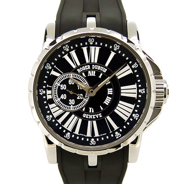 ロジェ・デュブイ　ROGER DUBUIS　エクスカリバー　EX42 77 9 9.71R　SS　42mm　ブラック　世界888本限定　ラバーベルト　USED　中古