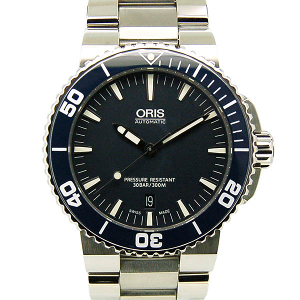 オリス　ORIS　アクイス　デイト　733 7653 4155M　SS　ブルー　USED　中古