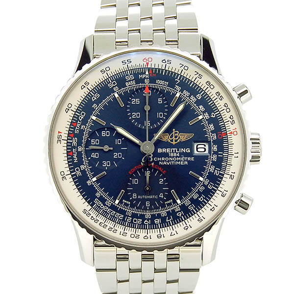 ブライトリング　BREITLING　ナビタイマーヘリテージ　42mm　A113C42NP　SS　ブルー　USED　中古