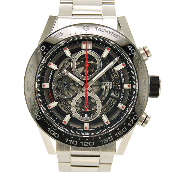 タグホイヤー　TAG HEUER　カレラ クロノグラフ キャリバー ホイヤー01 ブラック　CAR2A1W.BA0703　45mm　USED　中古