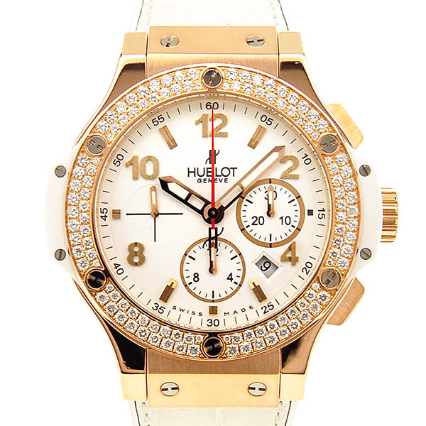 ウブロ　HUBLOT　ビッグバン ポルトチェルボ ベゼルダイヤ　301.PE.230.RW.114　44mm　PG　ホワイト　USED　中古