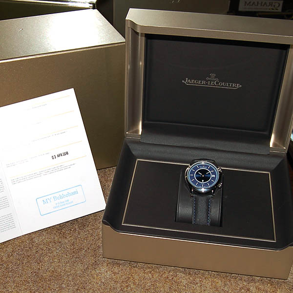 ジャガールクルト Jaeger LeCoultre マスターメモボックス Q141848J ブルー SS 40mm アラーム ブティック500本限定 USED 中古