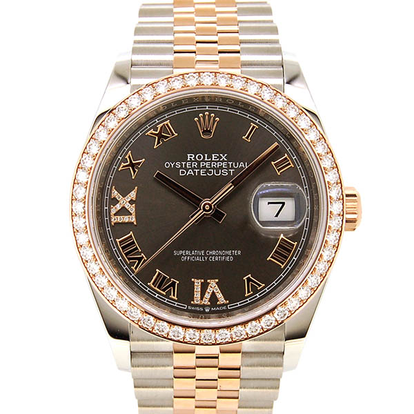 ロレックス　ROLEX　デイトジャスト36　126281RBR　ベゼルダイヤ　ダークロジウム　36mm　国内正規品　未使用品