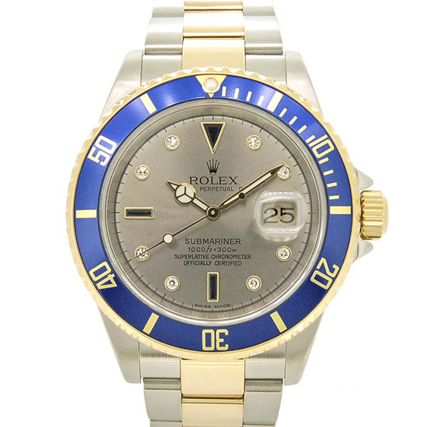 ロレックス　ROLEX　サブマリーナデイト　Ref.16613SG　グレー　SS×YG　D番　40mm　USED　中古