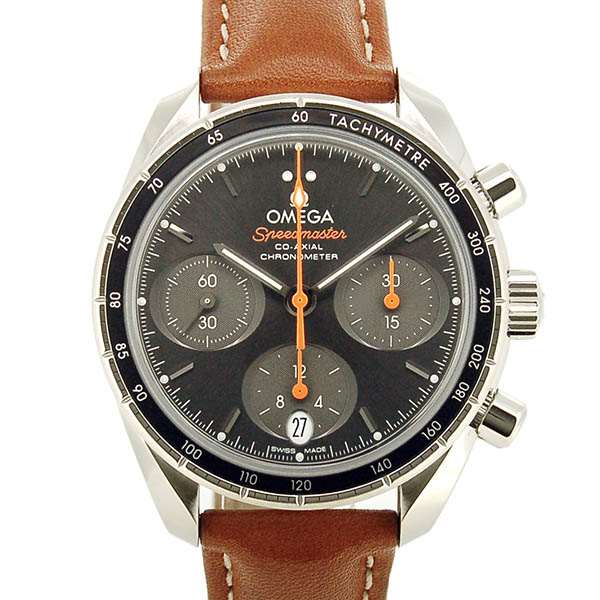 オメガ　OMEGA　スピードマスター 38 コーアクシャル 　324.32.38.50.06.001　SS　38mm　グレー　革ベルト　USED　中古