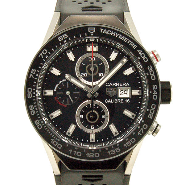 タグホイヤー　TAG HEUER　カレラ キャリバー16　ACBF2A80　"交換用ケースのモジュラー45 SBF8A8014付属"　45mm　ラバーベルト　USED　中古