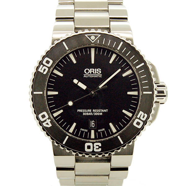 オリス　ORIS　アクイス　デイト　733 7653 4154M　ブラック　43mm　USED　中古