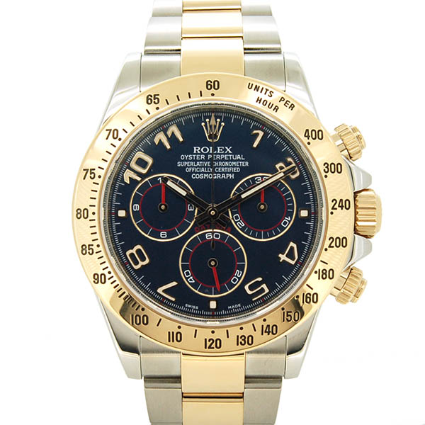 ロレックス　ROLEX　デイトナ　Ref.116523　18KYG×SS　ブルー　自動巻　40mm　ランダム番　USED　中古