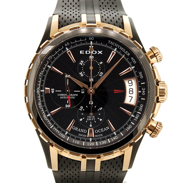エドックス　EDOX　グランドオーシャン クロノグラフ　01201-357RN-NIR　48mm　ブラック　USED　中古