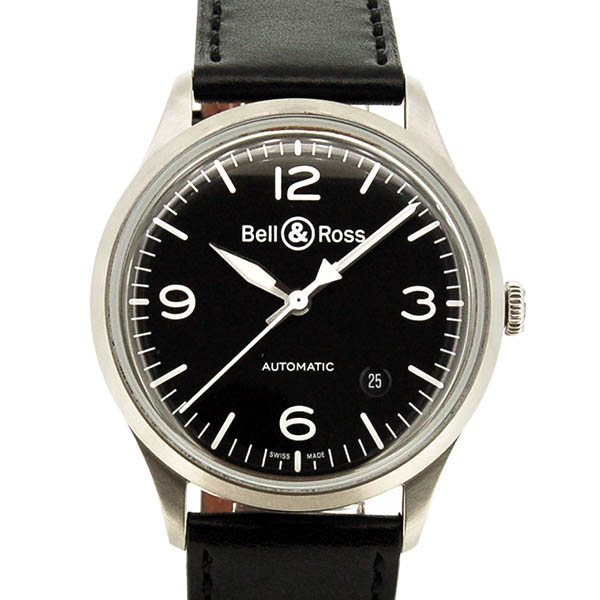 ベル＆ロス　BELL＆ROSS　ヴィンテージ BR V1-92 ブラックスティール　BRV192-BL-ST/SCA　38.5mm　ブラック　USED　中古