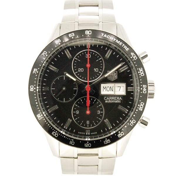 タグホイヤー　TAG HEUER　カレラ クロノグラフ キャリバー１６ デイデイト　CV201AH.BA0725　SS　ブラック　41mm　USED　中古
